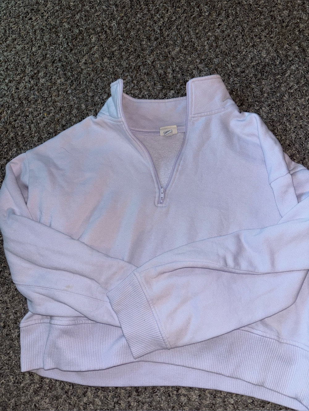 Lilac Quarter-Zip Pullover Sweatshirt